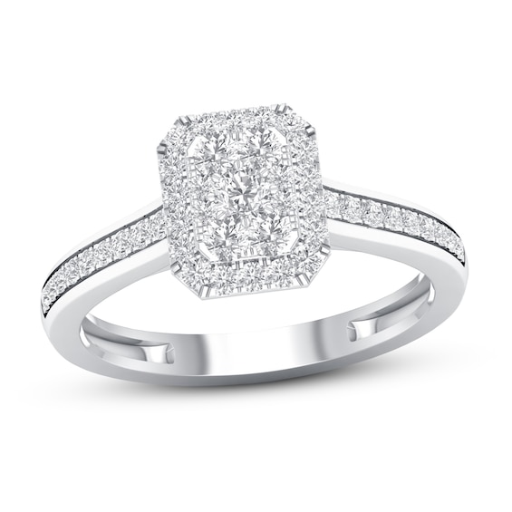 Now + Forever Diamond Engagement Ring 1/3 ct tw Round-cut 10K White Gold