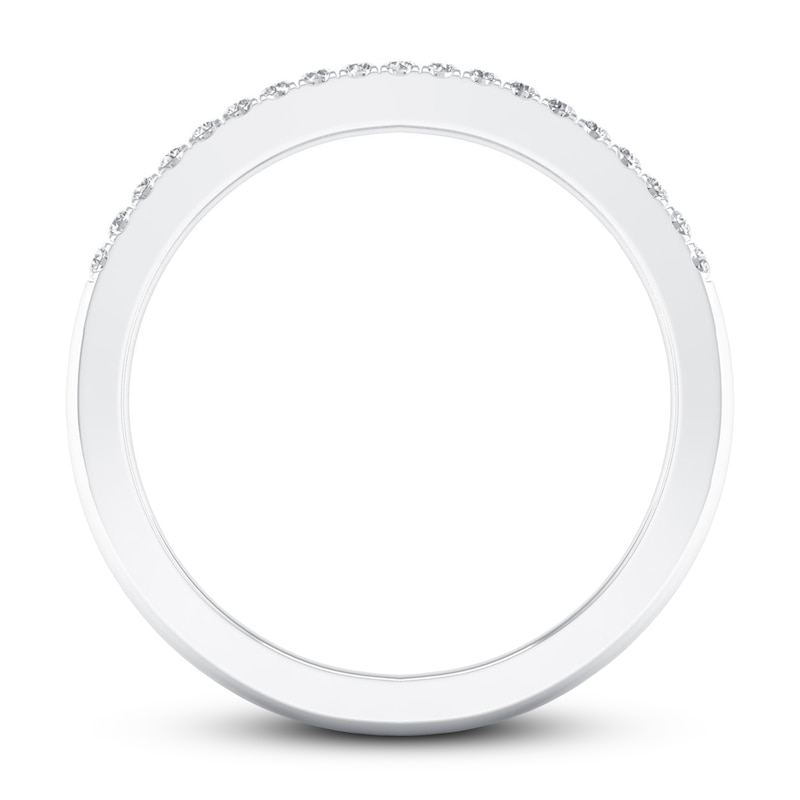 Main Image 3 of Now + Forever Diamond Wedding Band 1/10 ct tw Round-cut 10K White Gold