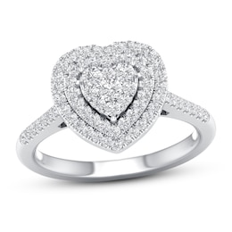 Now + Forever Diamond Engagement Ring 1/3 ct tw Round-cut 10K White Gold