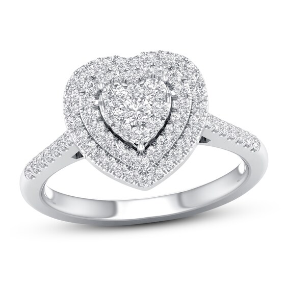 Now + Forever Diamond Engagement Ring 1/3 ct tw Round-cut 10K White Gold