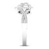 Thumbnail Image 1 of Diamond and Sapphire Engagement Ring 1/3 ct tw Round-cut 10K White Gold