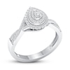 Thumbnail Image 3 of Diamond and Sapphire Engagement Ring 1/3 ct tw Round-cut 10K White Gold