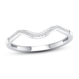Now + Forever Diamond Wedding Band 1/15 ct tw Round-cut 10K White Gold