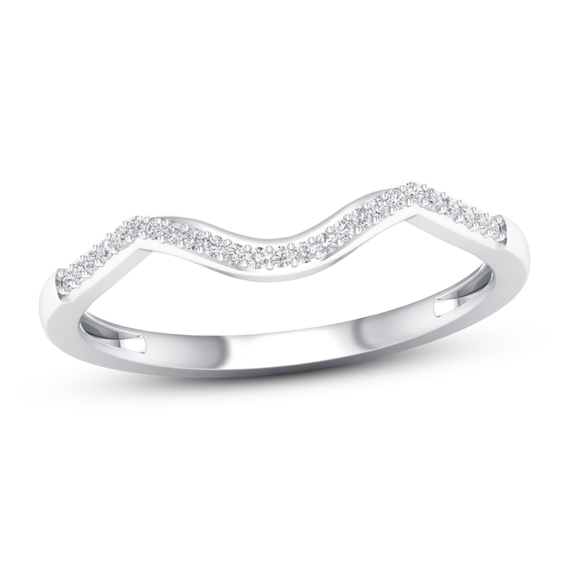 Main Image 1 of Now + Forever Diamond Wedding Band 1/15 ct tw Round-cut 10K White Gold