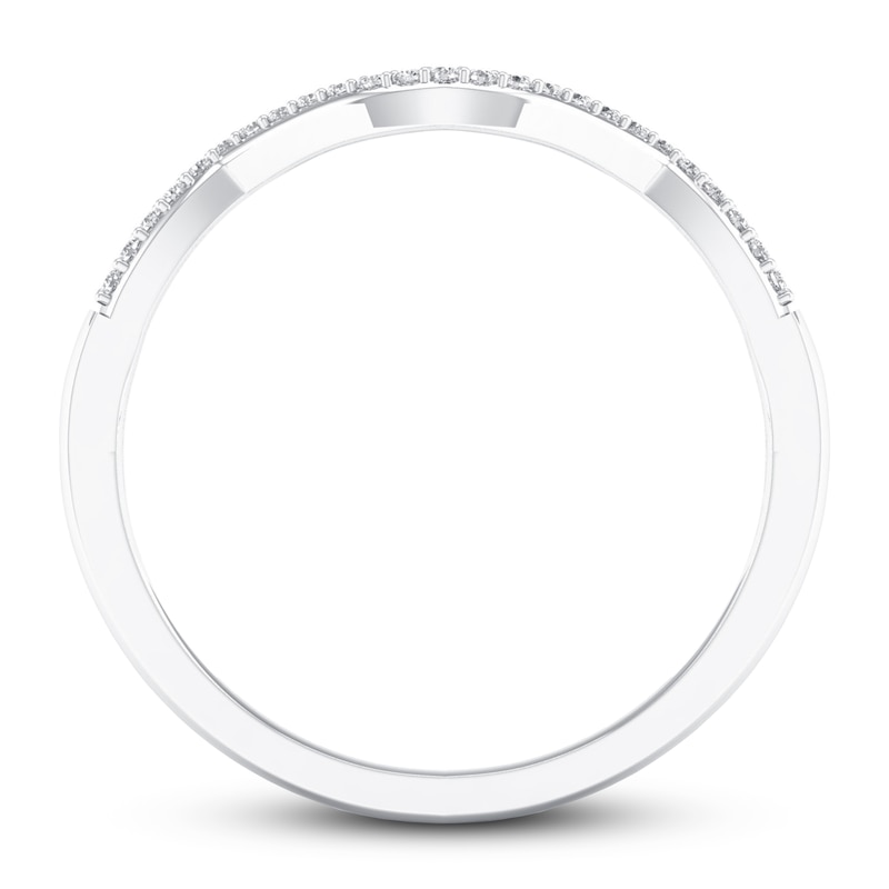 Main Image 3 of Now + Forever Diamond Wedding Band 1/15 ct tw Round-cut 10K White Gold