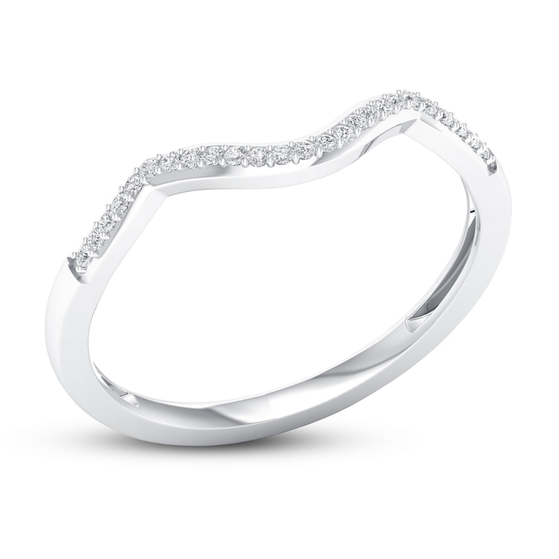 Main Image 4 of Now + Forever Diamond Wedding Band 1/15 ct tw Round-cut 10K White Gold
