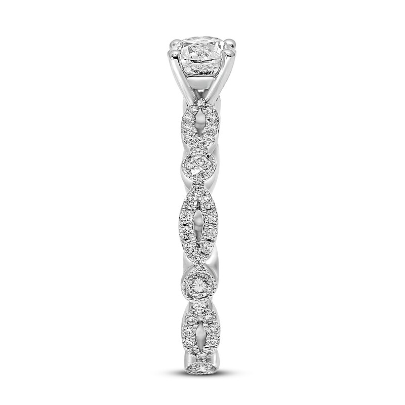 Diamond Engagement Ring 7/8 ct tw Round-cut 14K White Gold
