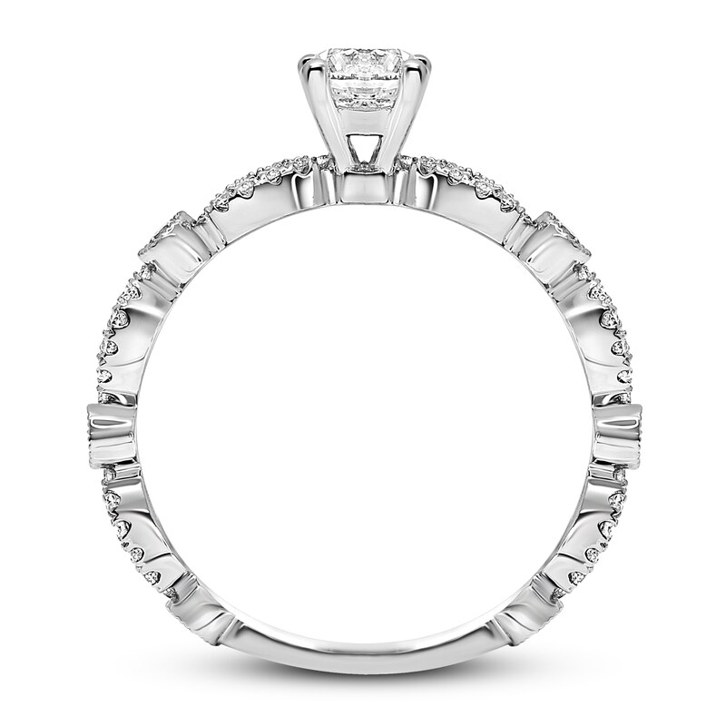 Diamond Engagement Ring 7/8 ct tw Round-cut 14K White Gold