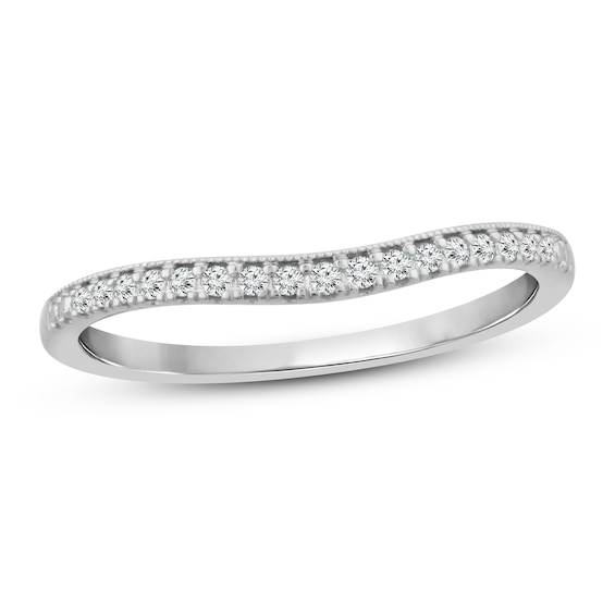 Now + Forever Diamond Wedding Band 1/10 ct tw Round-cut 10K White Gold