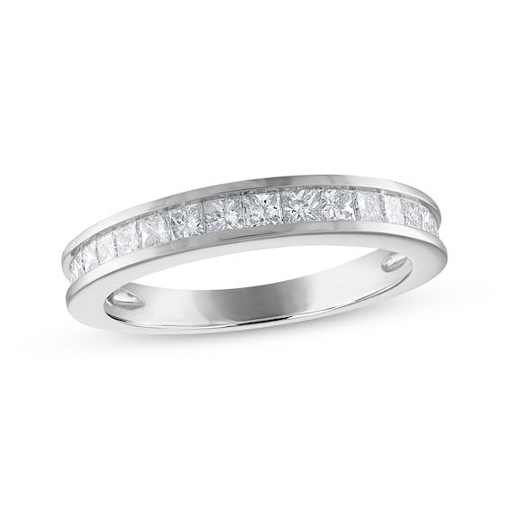 Diamond Wedding Band 3/4 ct tw Princess-cut 14K White Gold