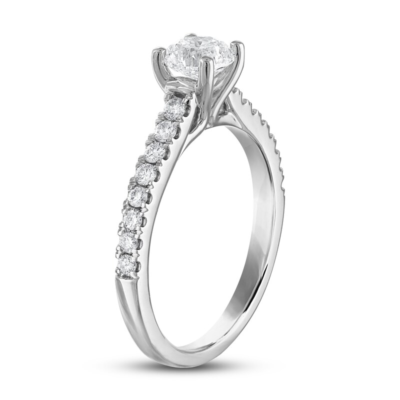 Certified Diamond Engagement Ring 1 ct tw Round-cut 14K White Gold