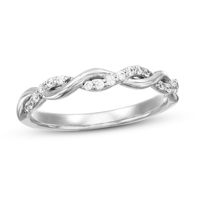 Main Image 1 of Now + Forever Diamond Wedding Band 1/8 ct tw Round-cut 14K White Gold