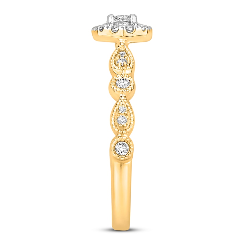 Diamond Engagement Ring 1/2 ct tw Round-cut 10K Two-Tone Gold