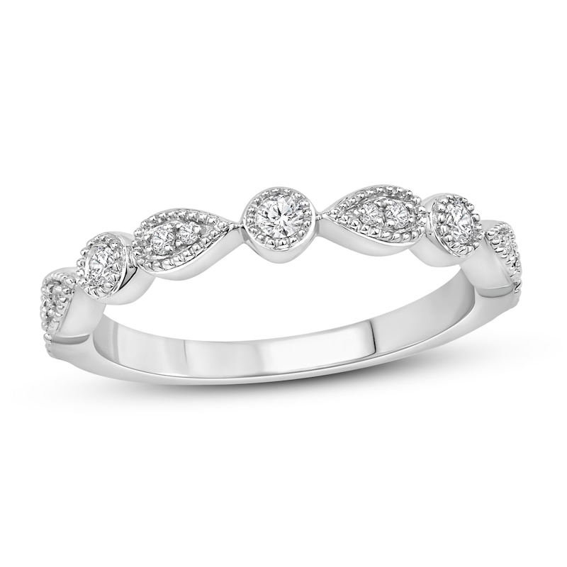 Main Image 1 of Now + Forever Diamond Wedding Band 1/6 ct tw Round-cut 10K White Gold