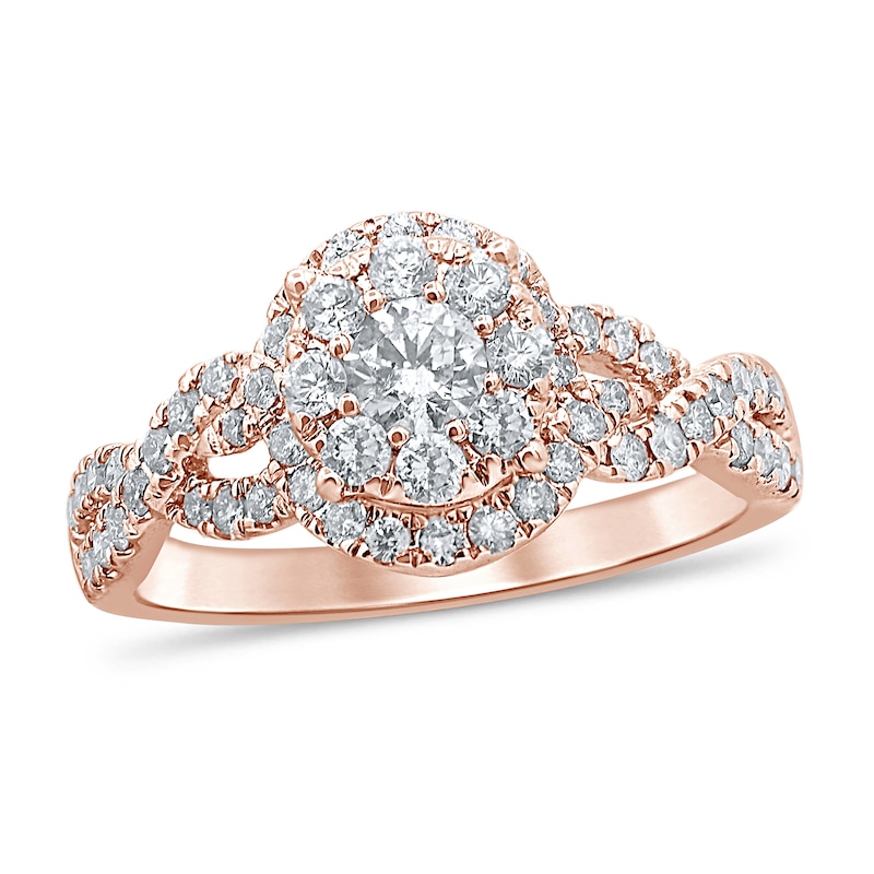 Diamond Engagement Ring ct tw Round-cut 14K Rose Gold Kay