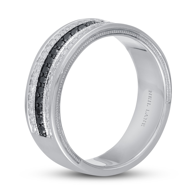 Main Image 2 of Neil Lane Men’s Black & White Diamond Wedding Band 1/2 ct tw 14K White Gold