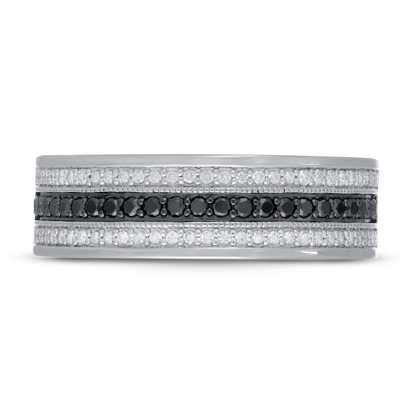 Main Image 3 of Neil Lane Men’s Black & White Diamond Wedding Band 1/2 ct tw 14K White Gold