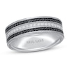Thumbnail Image 1 of Neil Lane Men’s Black & White Diamond Wedding Band 1/2 ct tw 14K White Gold