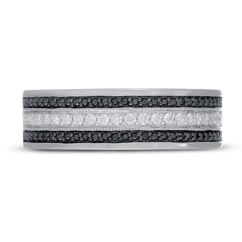 Main Image 3 of Neil Lane Men’s Black & White Diamond Wedding Band 1/2 ct tw 14K White Gold