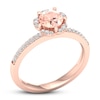Thumbnail Image 3 of Diamond & Morganite Engagement Ring 1/6 ct tw Round-cut 10K Rose Gold
