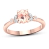 Thumbnail Image 0 of Diamond & Morganite Engagement Ring 1/6 ct tw Oval, Marquise & Round -cut 10K Rose Gold