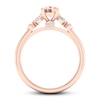 Thumbnail Image 1 of Diamond & Morganite Engagement Ring 1/6 ct tw Oval, Marquise & Round -cut 10K Rose Gold