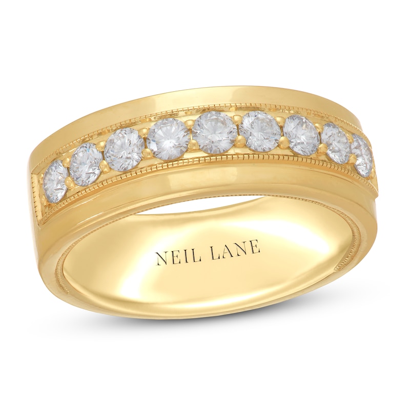 Neil Lane Men's Diamond Wedding Band 1 ct tw Round-cut 14K Yellow Gold