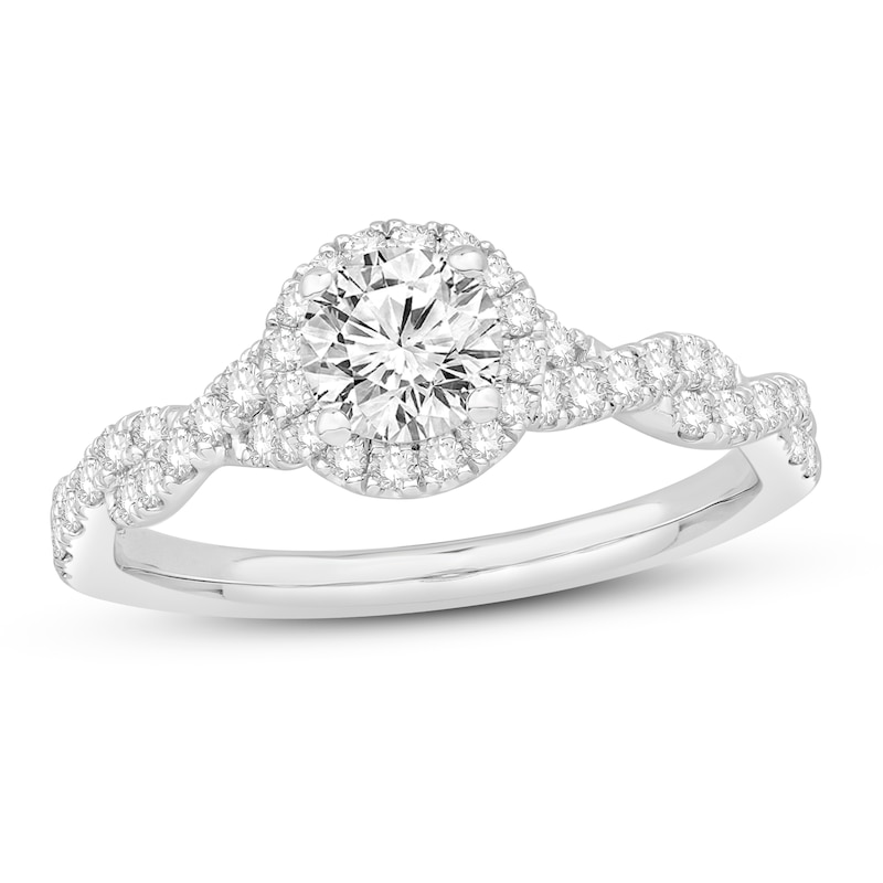 Main Image 1 of Diamond GIA-graded Engagement Ring 1 ct tw Round-cut 14K White Gold