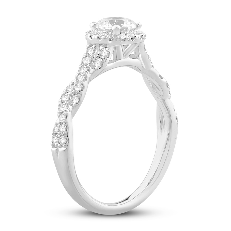 Main Image 2 of Diamond GIA-graded Engagement Ring 1 ct tw Round-cut 14K White Gold