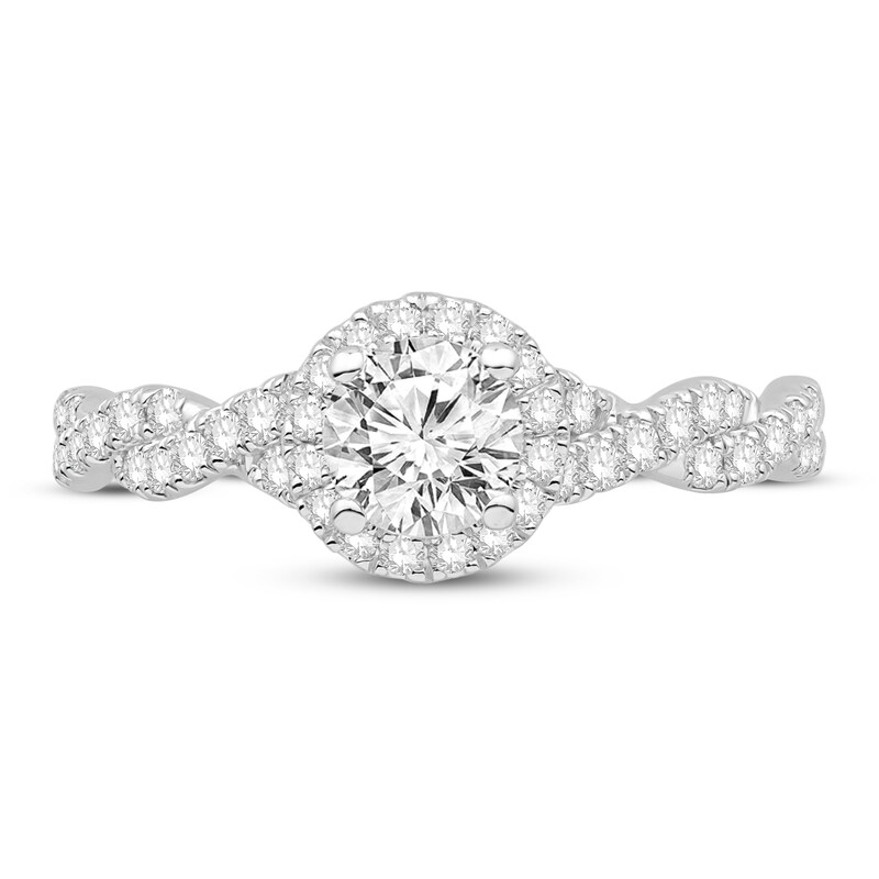 Main Image 3 of Diamond GIA-graded Engagement Ring 1 ct tw Round-cut 14K White Gold