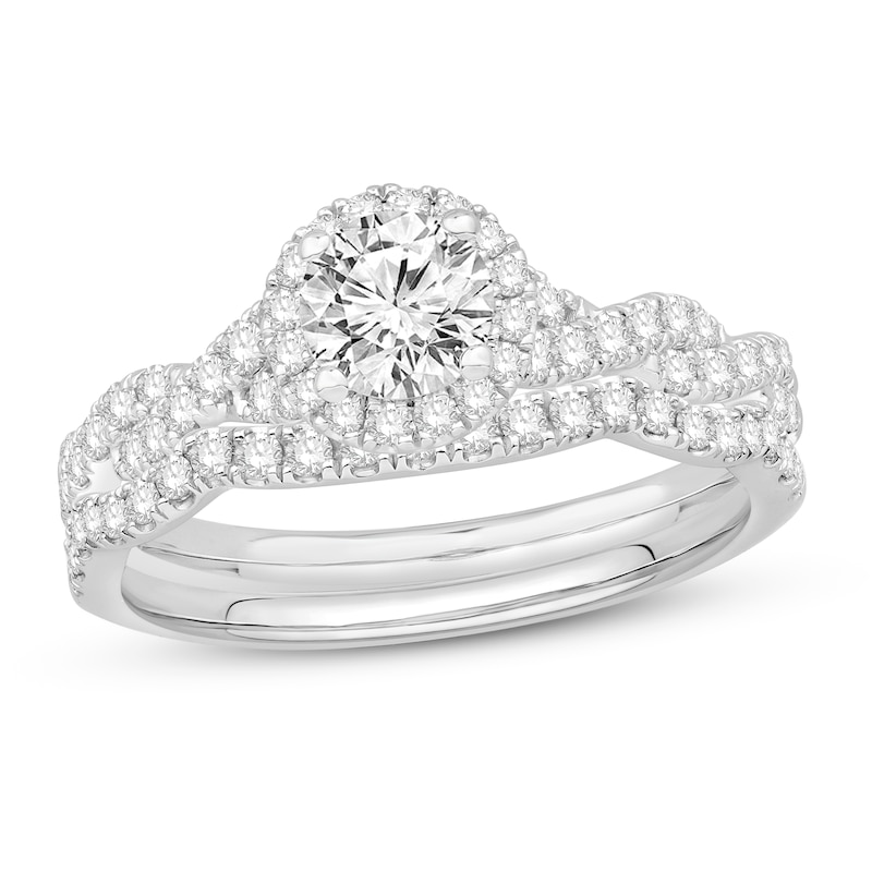 Main Image 4 of Diamond GIA-graded Engagement Ring 1 ct tw Round-cut 14K White Gold