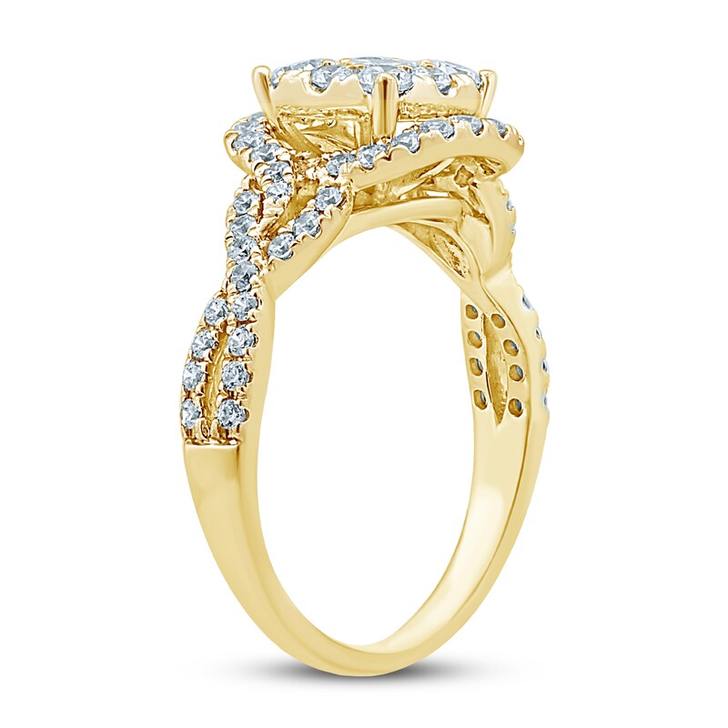 Diamond Engagement Ring 7/8 ct tw Round-cut 14K Yellow Gold