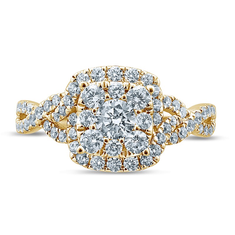 Diamond Engagement Ring 7/8 ct tw Round-cut 14K Yellow Gold