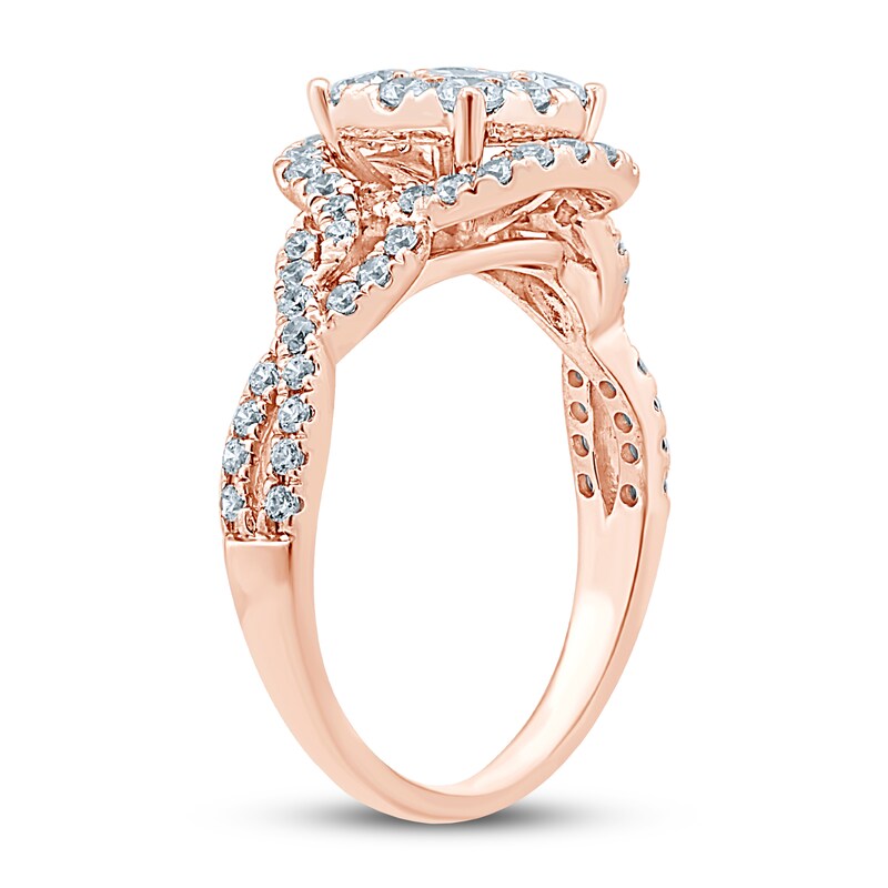 Diamond Engagement Ring 7/8 ct tw Round-cut 14K Rose Gold