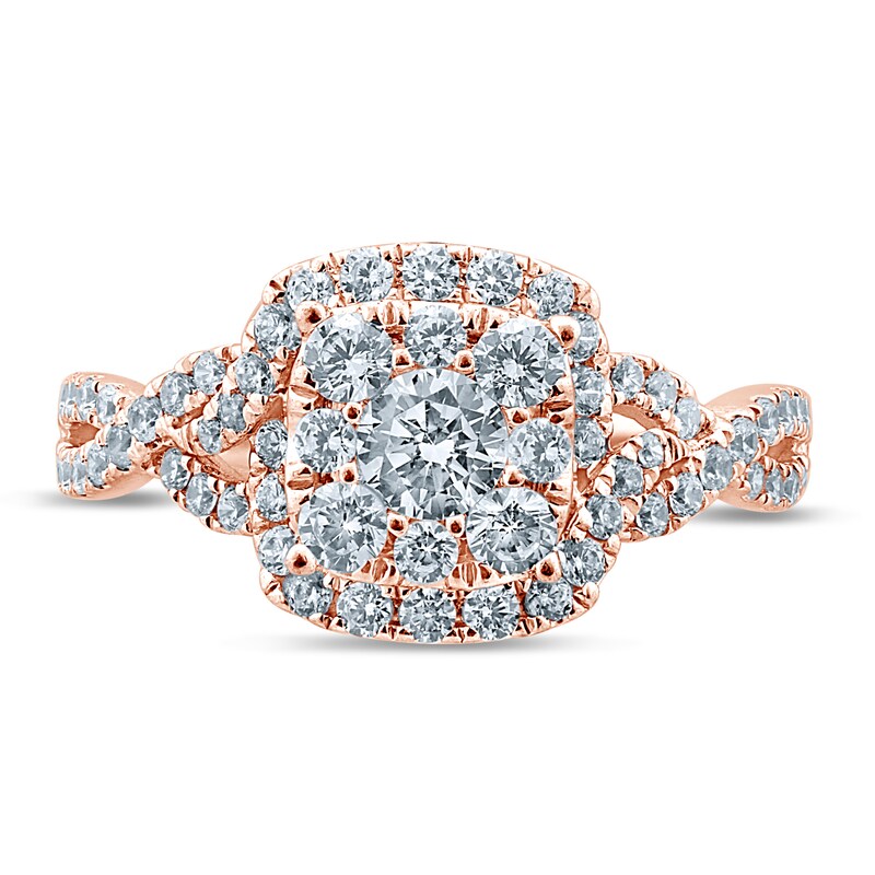 Diamond Engagement Ring 7/8 ct tw Round-cut 14K Rose Gold