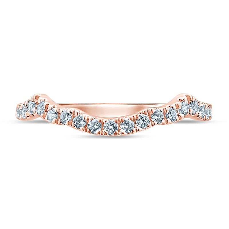 Diamond Wedding Band 1/4 ct tw Round-cut 14K Rose Gold