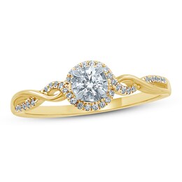 Diamond Engagement Ring 1/4 ct tw Round-Cut 10K Two-Tone Gold