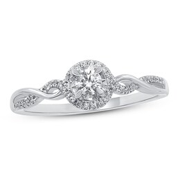 Diamond Engagement Ring 1/4 ct tw Round-Cut 10K White Gold