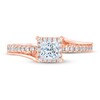 Thumbnail Image 3 of Now + Forever Diamond Engagement Ring 3/4 ct tw Princess & Round 14K Rose Gold