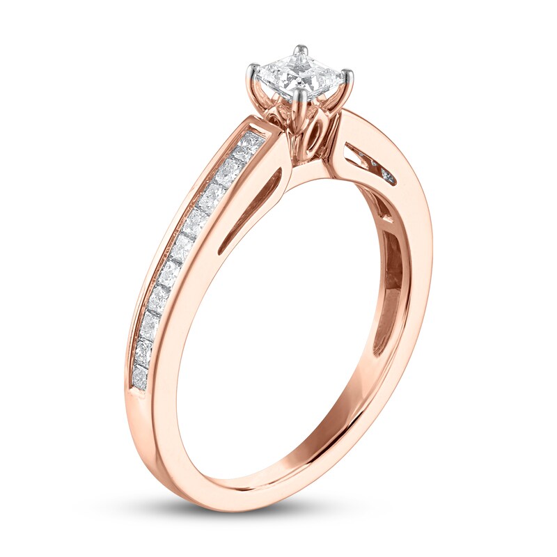 Diamond Engagement Ring 5/8 ct tw Princess-cut 14K Rose Gold