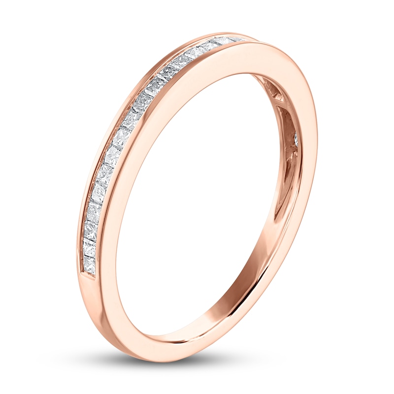 Main Image 2 of Now + Forever Diamond Wedding Band 1/3 ct tw Princess-cut 14K Rose Gold