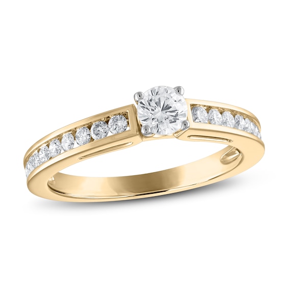 Now + Forever Diamond Engagement Ring 5/8 ct tw Round-cut 14K Yellow Gold