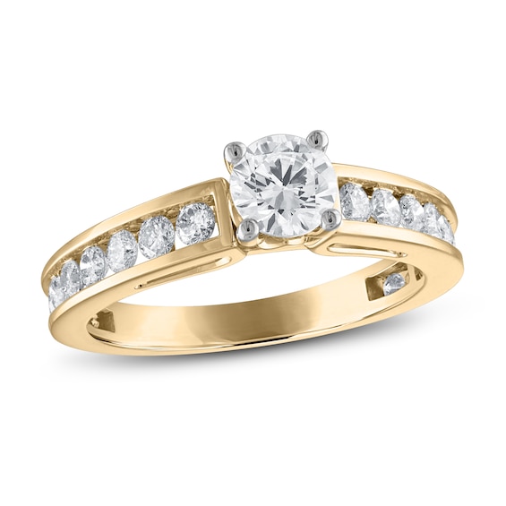 Now + Forever Diamond Engagement Ring 1-1/4 ct tw Round-cut 14K Yellow Gold