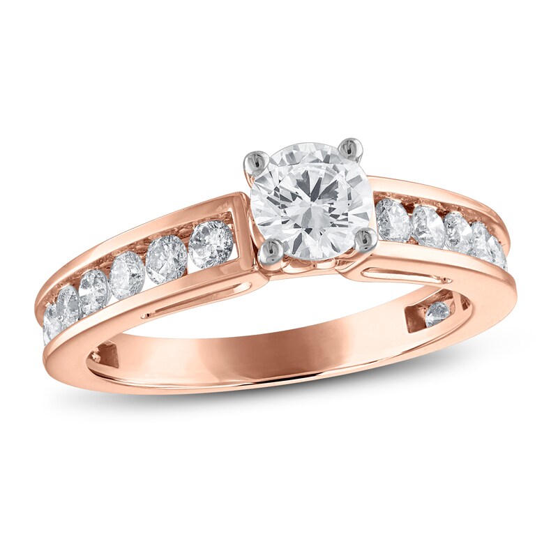 Diamond Engagement Ring 1-1/4 ct tw Round-cut 14K Rose Gold