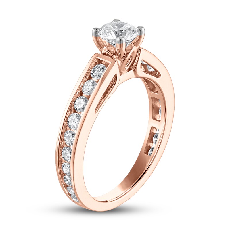 Diamond Engagement Ring 1-1/4 ct tw Round-cut 14K Rose Gold