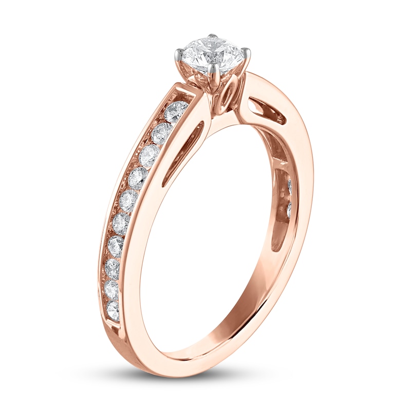 Diamond Engagement Ring 5/8 ct tw Round-cut 14K Rose Gold