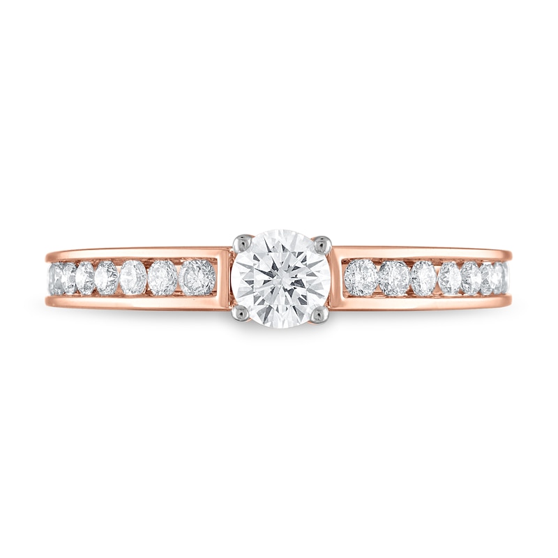 Diamond Engagement Ring 5/8 ct tw Round-cut 14K Rose Gold