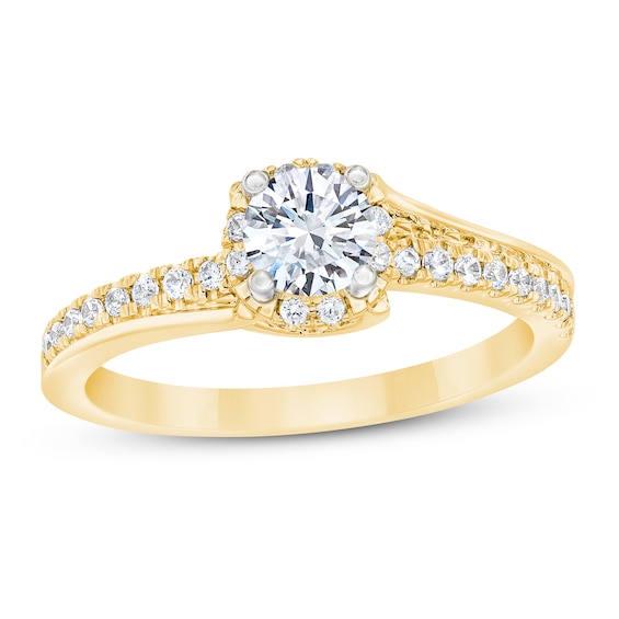 Now + Forever Diamond Engagement Ring 3/4 ct tw Round-cut 14K Yellow Gold