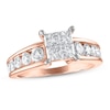 Diamond Engagement Ring 1-7/8 ct tw Princess/Round 14K Rose Gold