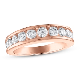 Now + Forever Diamond Wedding Band 1-1/5 ct tw Round-cut 14K Rose Gold